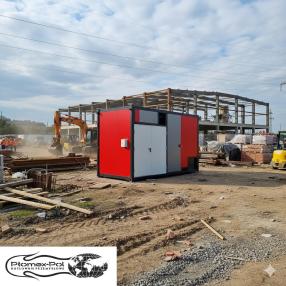 Wynajem kotłowni kontenerowej 500 kW – olej, wymiennik ciepła