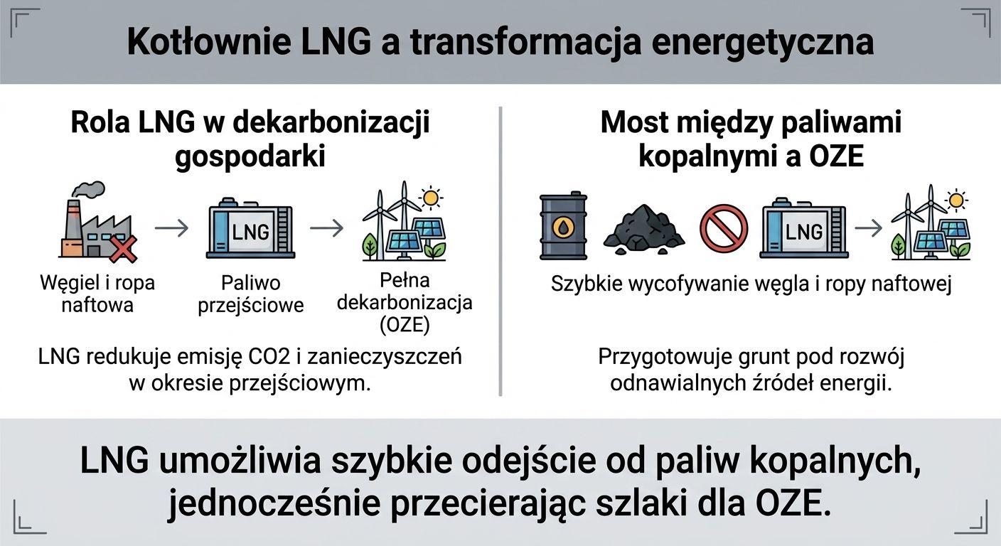 Kotłownie kontenerowe LNG jako ekologiczny most technologiczny między paliwami kopalnymi a odnawialnymi źródłami energii OZE.
