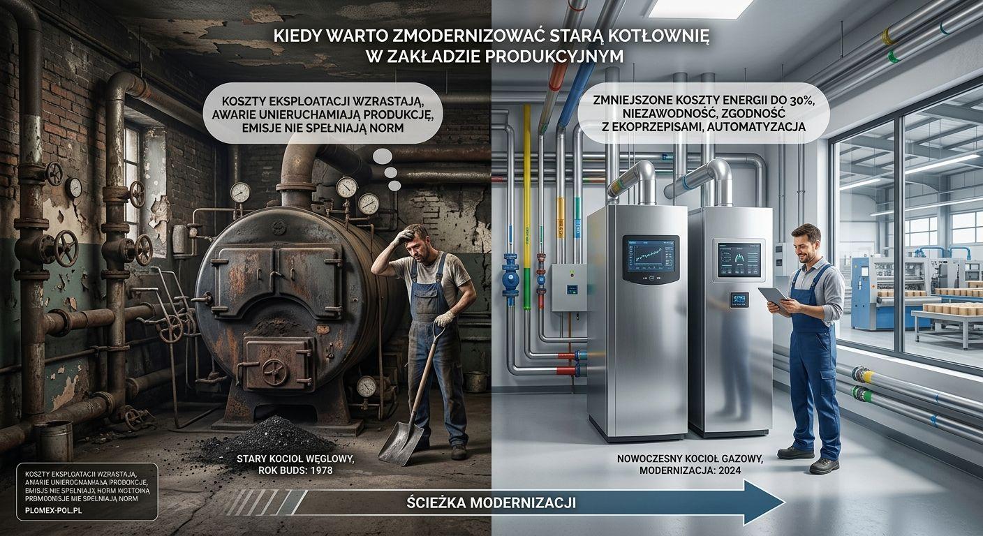 Najważniejsze sygnały wskazujące na konieczność modernizacji istniejącej kotłowni oraz kożyści wynikające z wykonanej modernizacji.
