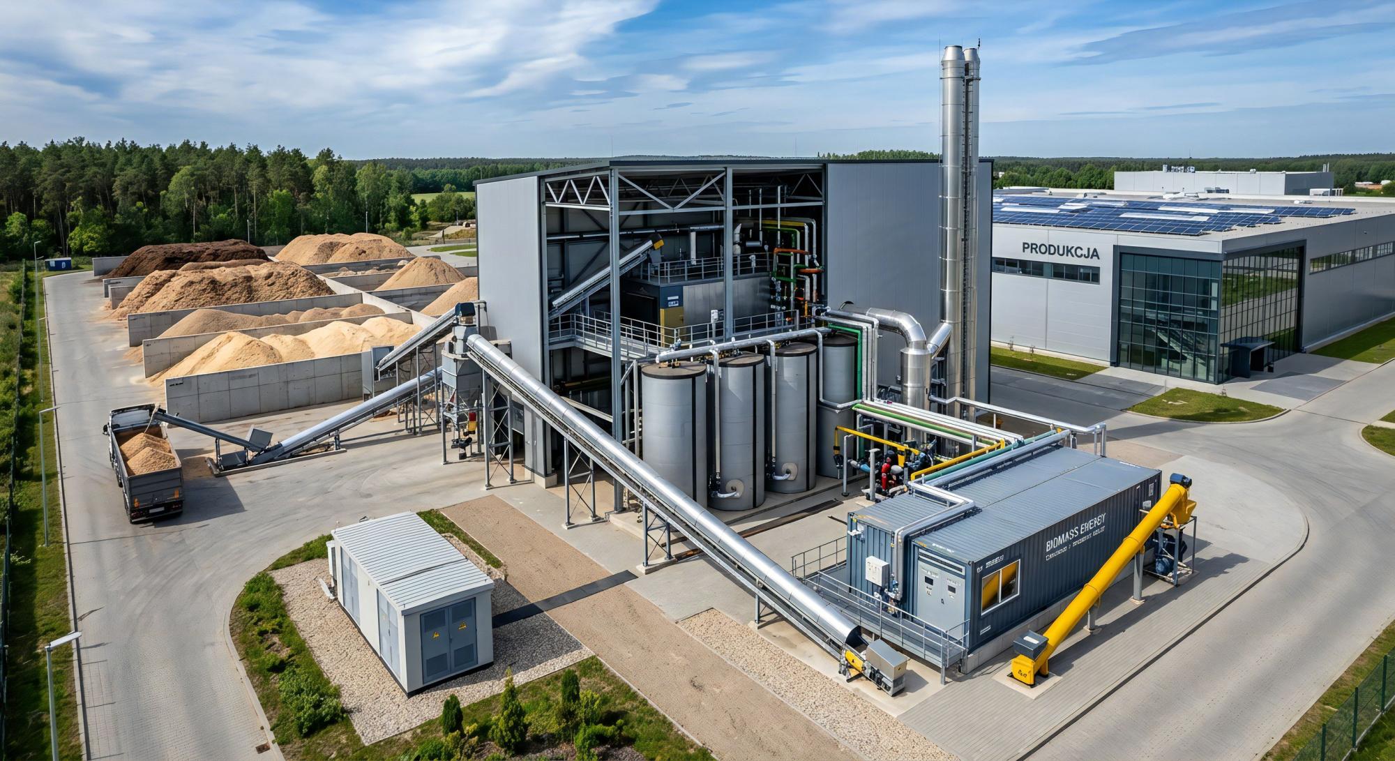 Przemysłowe kotły na biomasę – zrębki, trociny, wióry, pellet. Kompleksowe systemy grzewcze o mocach od 60 do 1300 kW