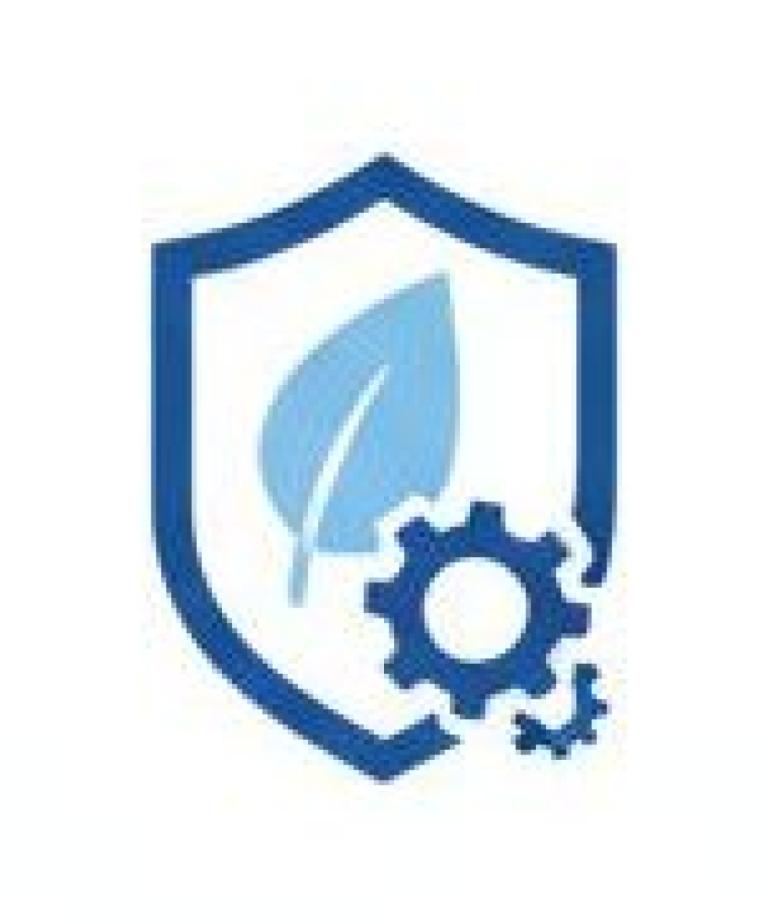 Infografika przedstawiająca: 1. Flagę Unii Europejskiej (symbol UE i funduszy unijnych). 2. Tarczę z liściem i trybikami (symbol ochrony środowiska, nowoczesnej technologii, efektywności energetycznej). 3. Rękę z ikoną domu, komina i plusa (symbol wsparcia finansowego, dofinansowania, dotacji na termomodernizację i nowoczesne systemy grzewcze, takie jak kotłownie gazowe i kontenerowe). Całość ilustruje korzyści z inwestycji w proekologiczne rozwiązania z pomocą zewnętrznych funduszy.