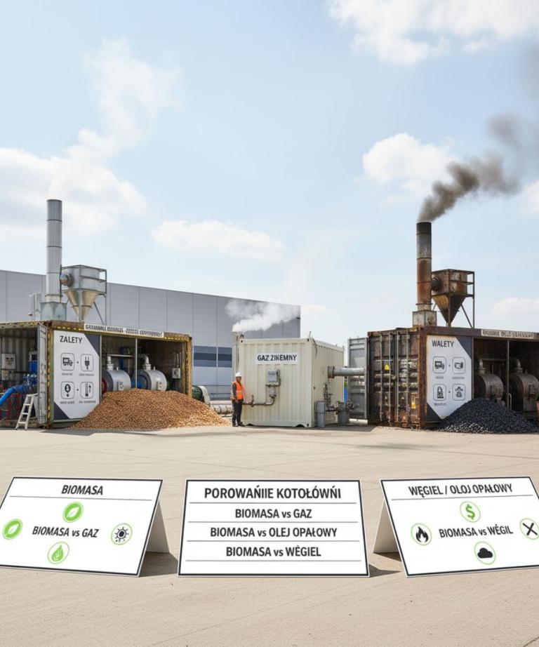 Porównanie kotłowni kontenerowych na biomasę z innymi źródłami energii