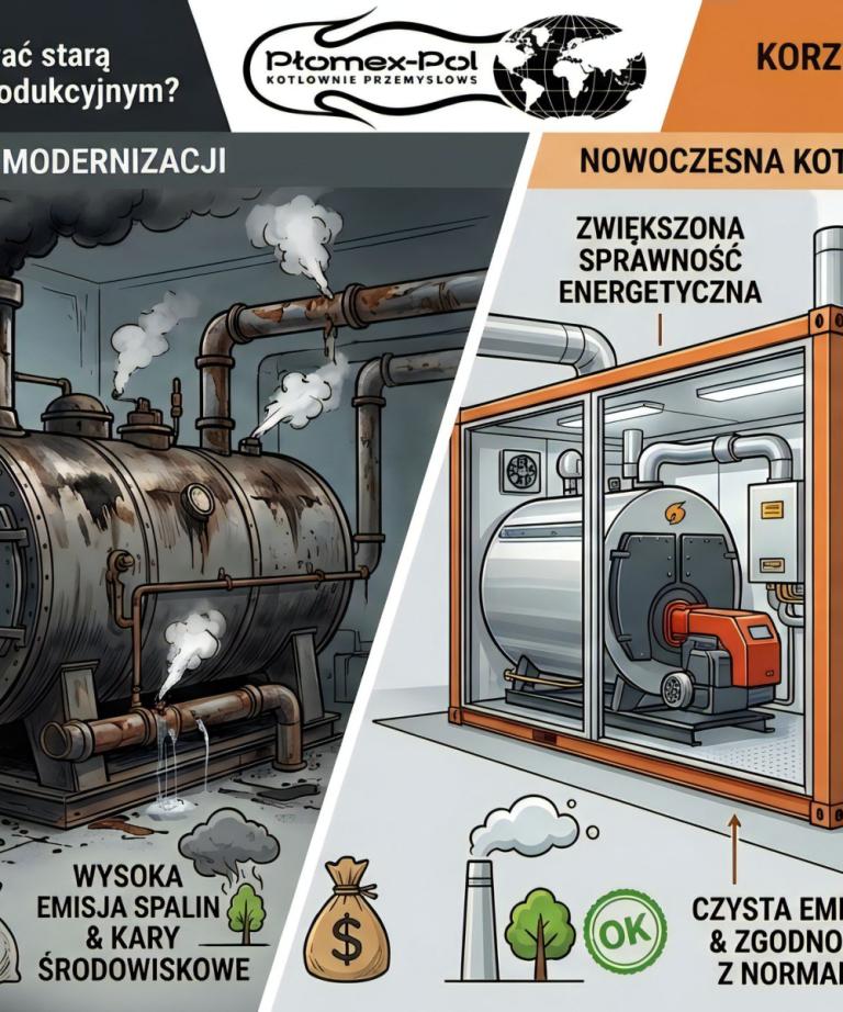 Modernizacja starej kotłowni w zakładzie produkcyjnym to inwestycja, która przynosi wymierne korzyści zarówno finansowe, jak i organizacyjne.