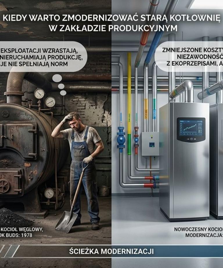 Najważniejsze sygnały wskazujące na konieczność modernizacji istniejącej kotłowni oraz kożyści wynikające z wykonanej modernizacji.
