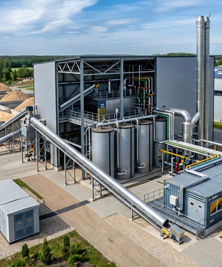 Przemysłowe kotły na biomasę – zrębki, trociny, wióry, pellet. Kompleksowe systemy grzewcze o mocach od 60 do 1300 kW