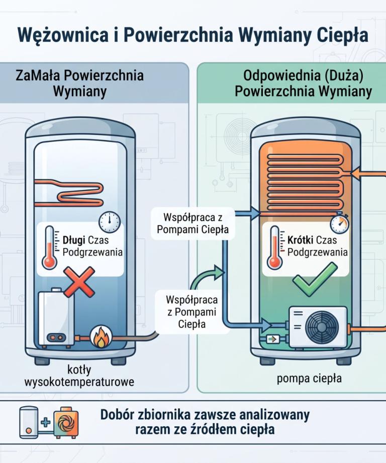 Wężownica i powierzchnia wymiany ciepła